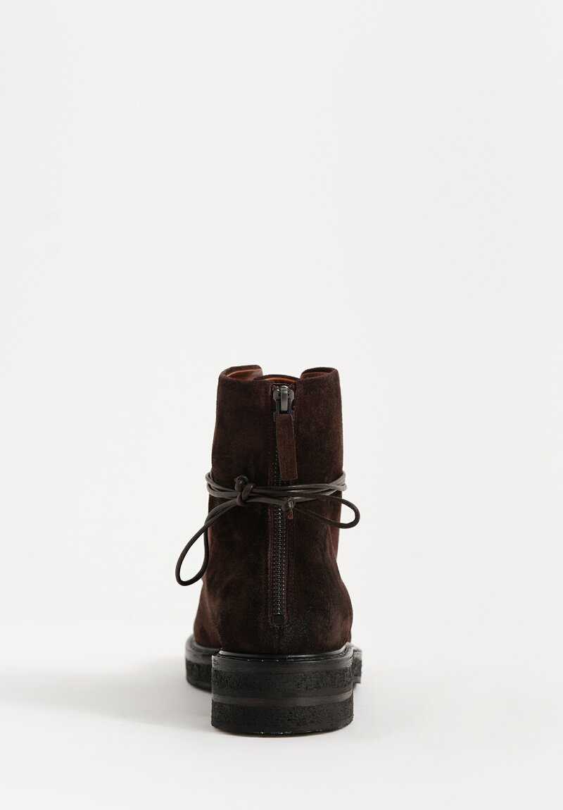 Marsèll Calf Suede Parrucca Lace-Up Ankle Boots in Moro Brown	