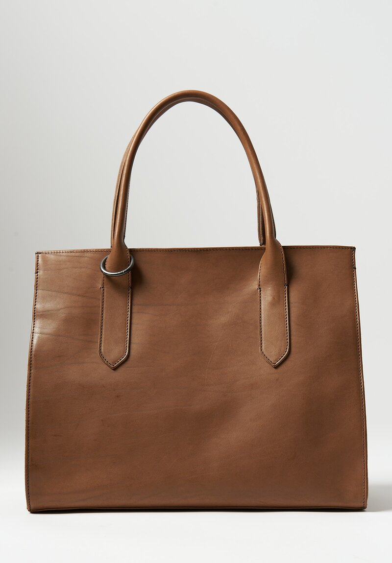 Coriu Leather Large Bitta Handbag Fango Brown	
