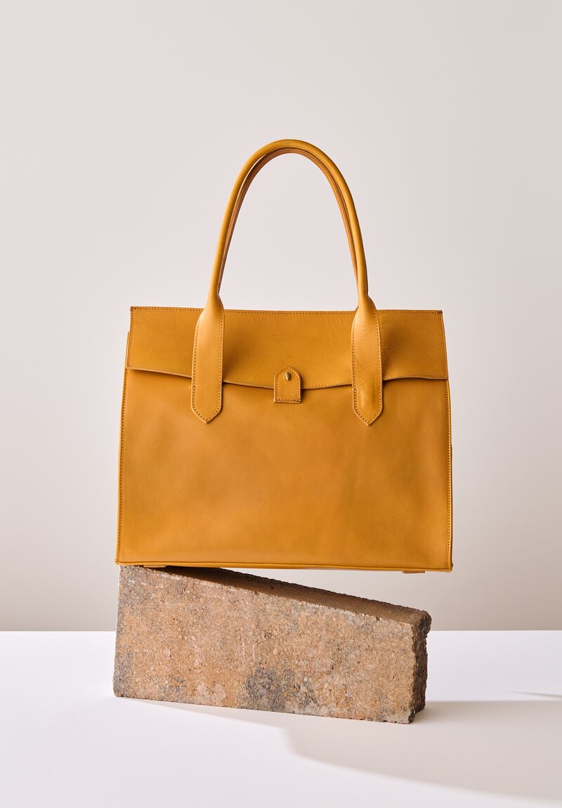 Coriu Leather Large Bitta Handbag Duck Yellow	