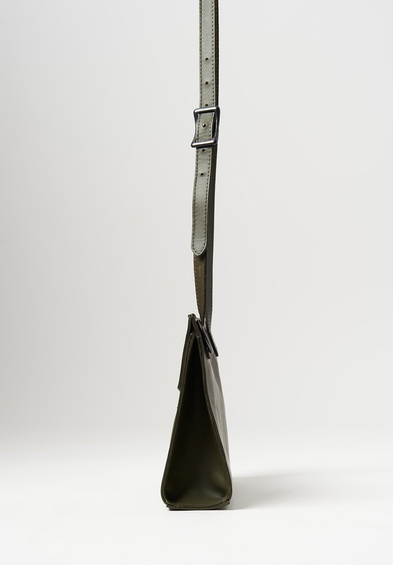 Coriu Small Leather Bitta Crossbody Bag Military Green	