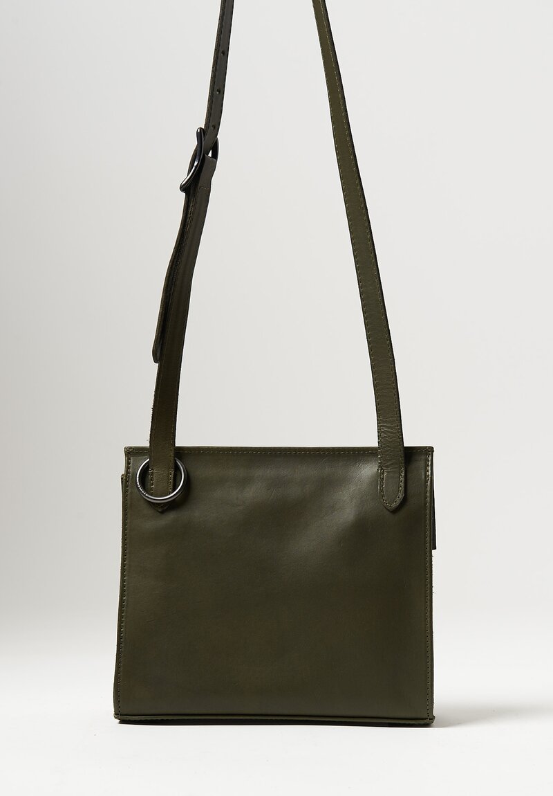 Coriu Small Leather Bitta Crossbody Bag Military Green	