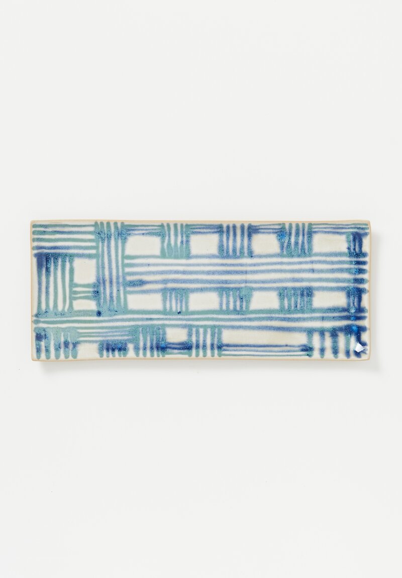 Laurie Goldstein Patterned Tray White Green II	