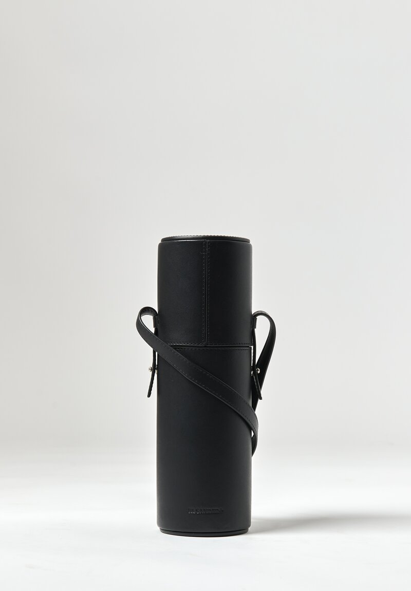 Jil Sander+ Leather Thermos Case in Black with Stainless Steel Thermos	