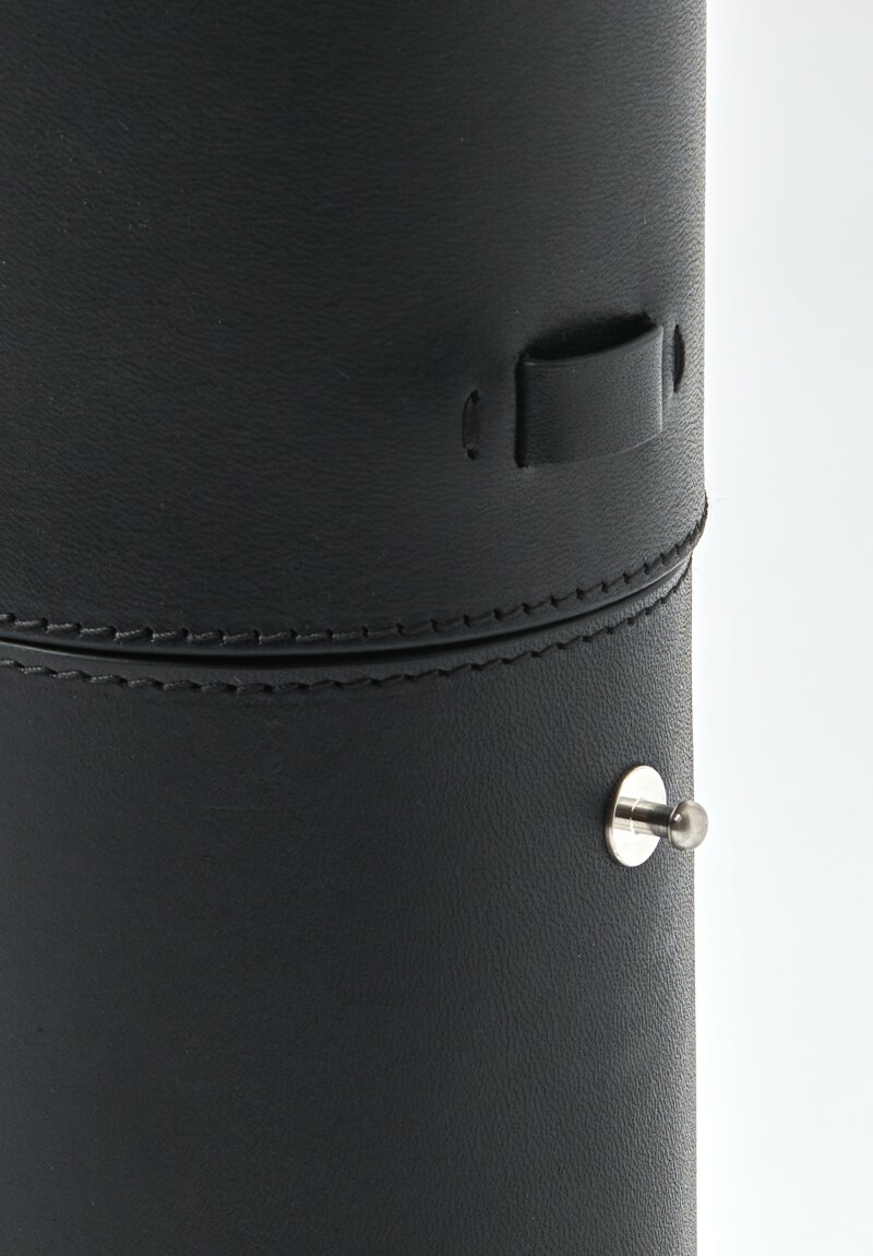 Jil Sander+ Leather Thermos Case in Black with Stainless Steel Thermos	