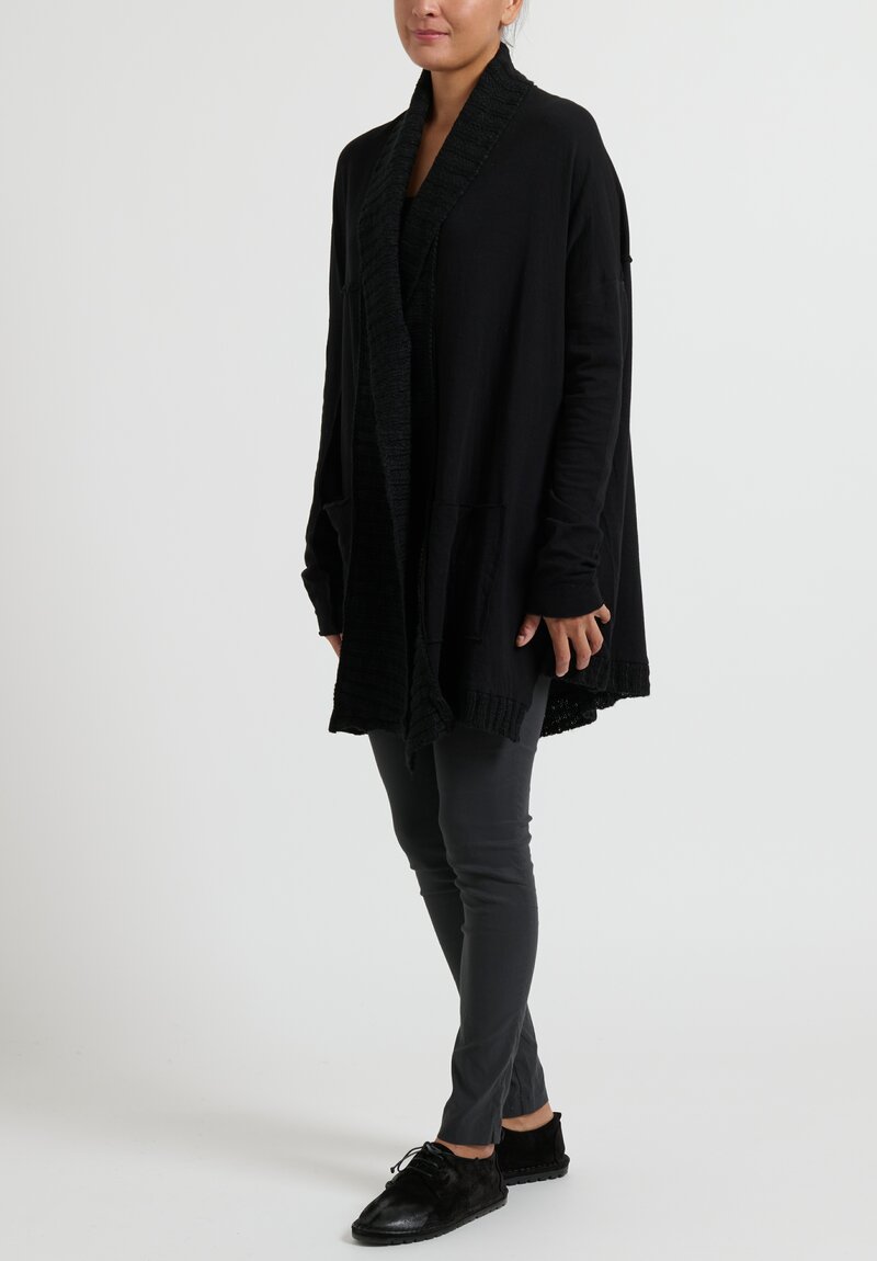 Rundholz Black Label Long Asymmetric Jacket in Black	