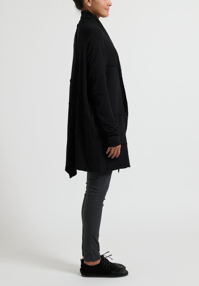 Rundholz Black Label Long Asymmetric Jacket in Black	