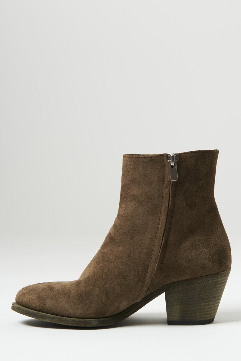 Officine Creative Suede Sherry Boot in Olive Brown	