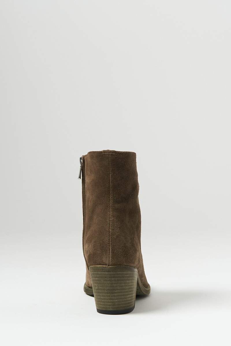 Officine Creative Suede Sherry Boot in Olive Brown	