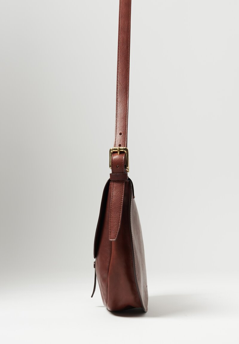 Massimo Palomba Leather Billie Selleria Shoulder Bag Chestnut Brown	