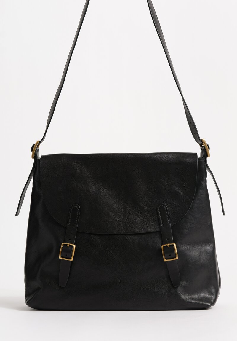 Massimo Palomba Leather Gitan Selleria Satchel in Black