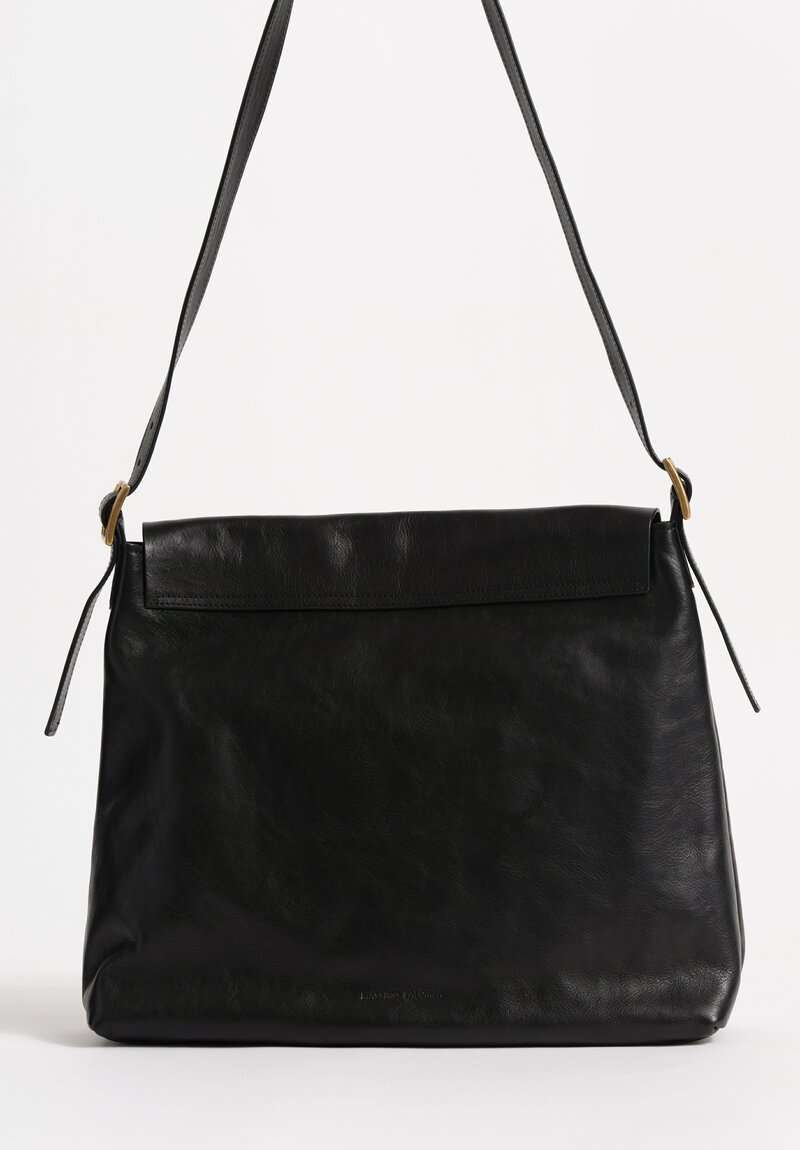Massimo Palomba Leather Gitan Selleria Satchel in Black