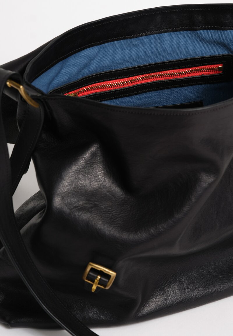 Massimo Palomba Leather Gitan Selleria Satchel in Black