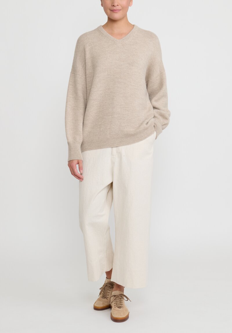 Lauren Manoogian Baby Alpaca & Wool Base V-Neck Sweater in Aspen