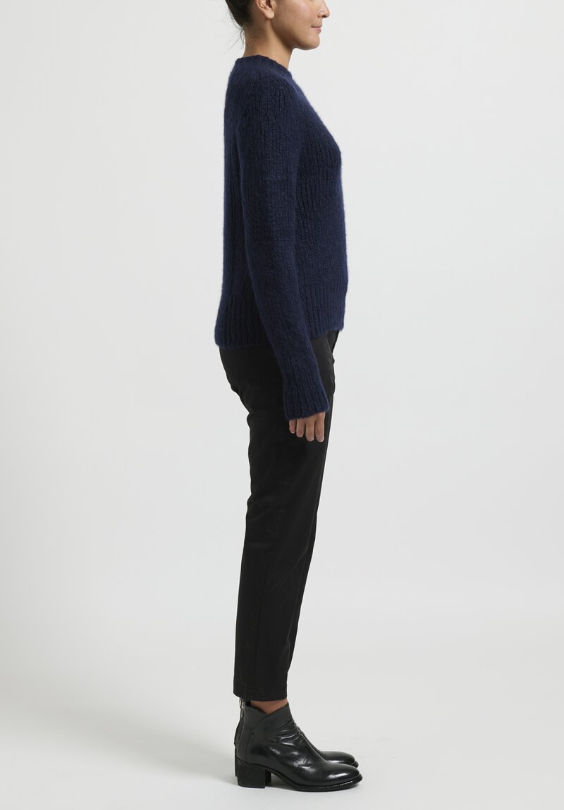 Wommelsdorff Cashmere High Neck Willow Sweater in Midnight Blue	