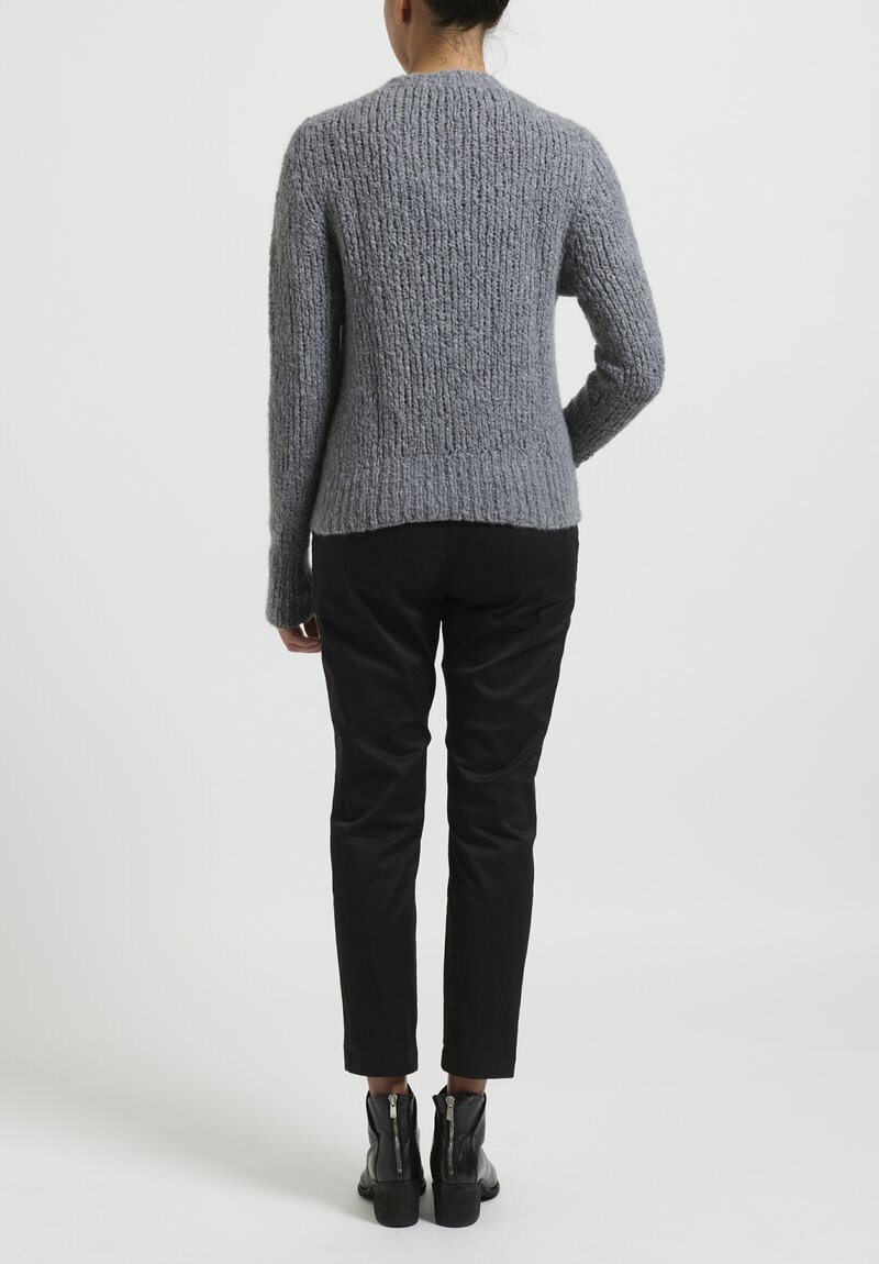 Wommelsdorff Cashmere High Neck Willow Sweater in Metal Grey	