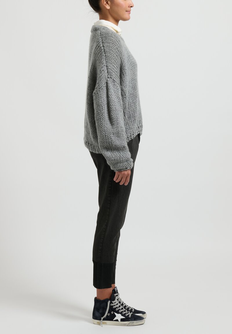 Umit Unal Hand-Knit Pullover in Grey