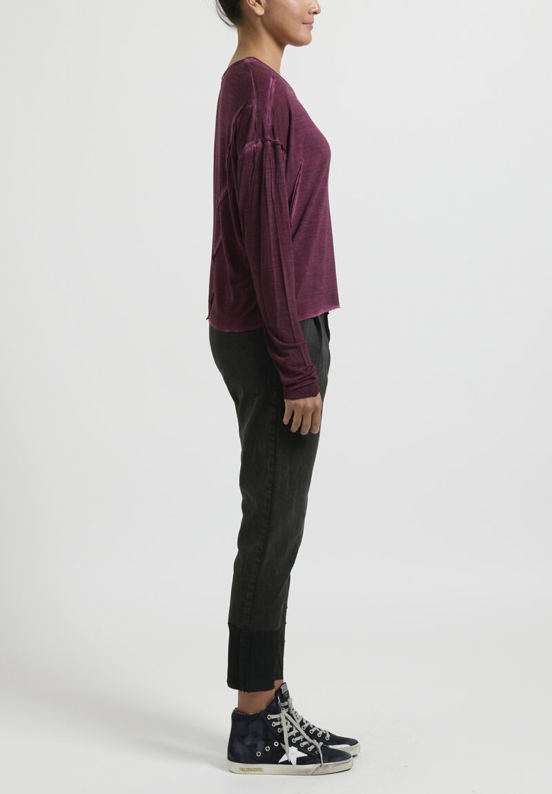 Umit Unal Cropped Hand-Dyed Top in Scarlet Red
