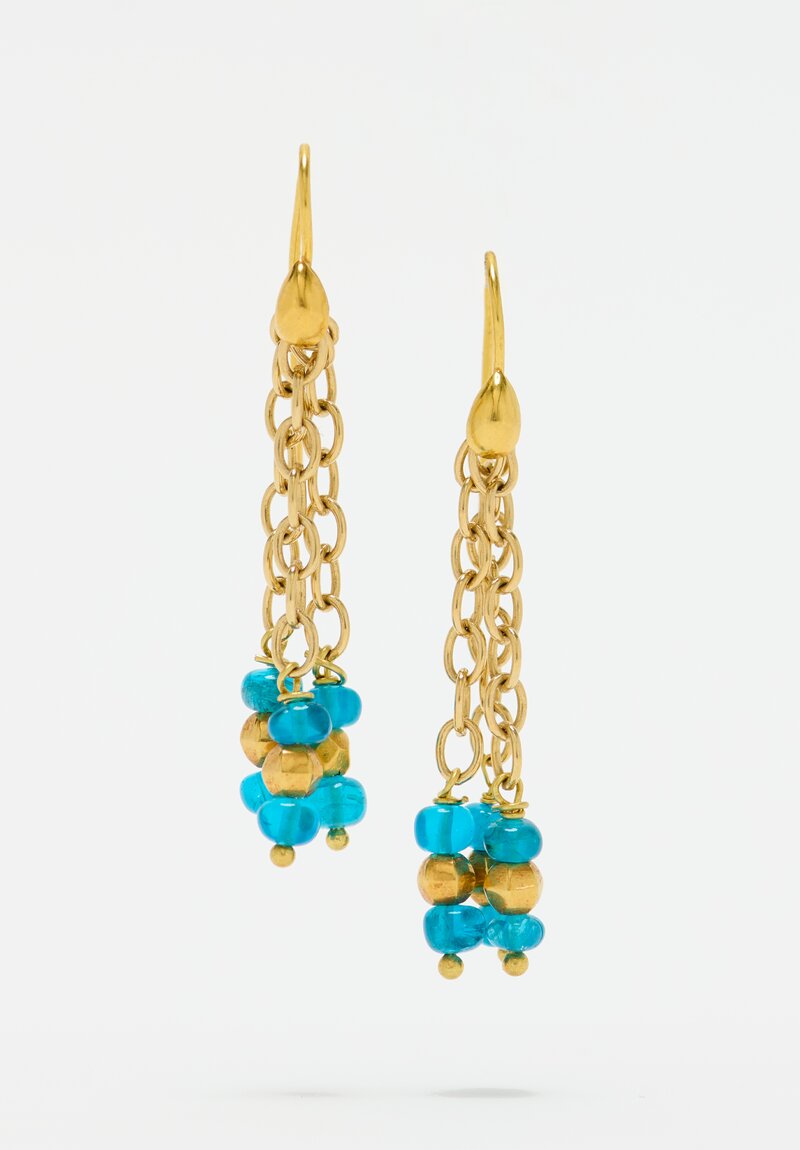 Greig Porter 18k, Apatite 3 Drop Earrings	