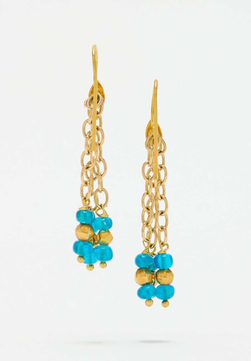 Greig Porter 18k, Apatite 3 Drop Earrings	