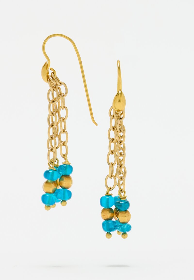 Greig Porter 18k, Apatite 3 Drop Earrings	