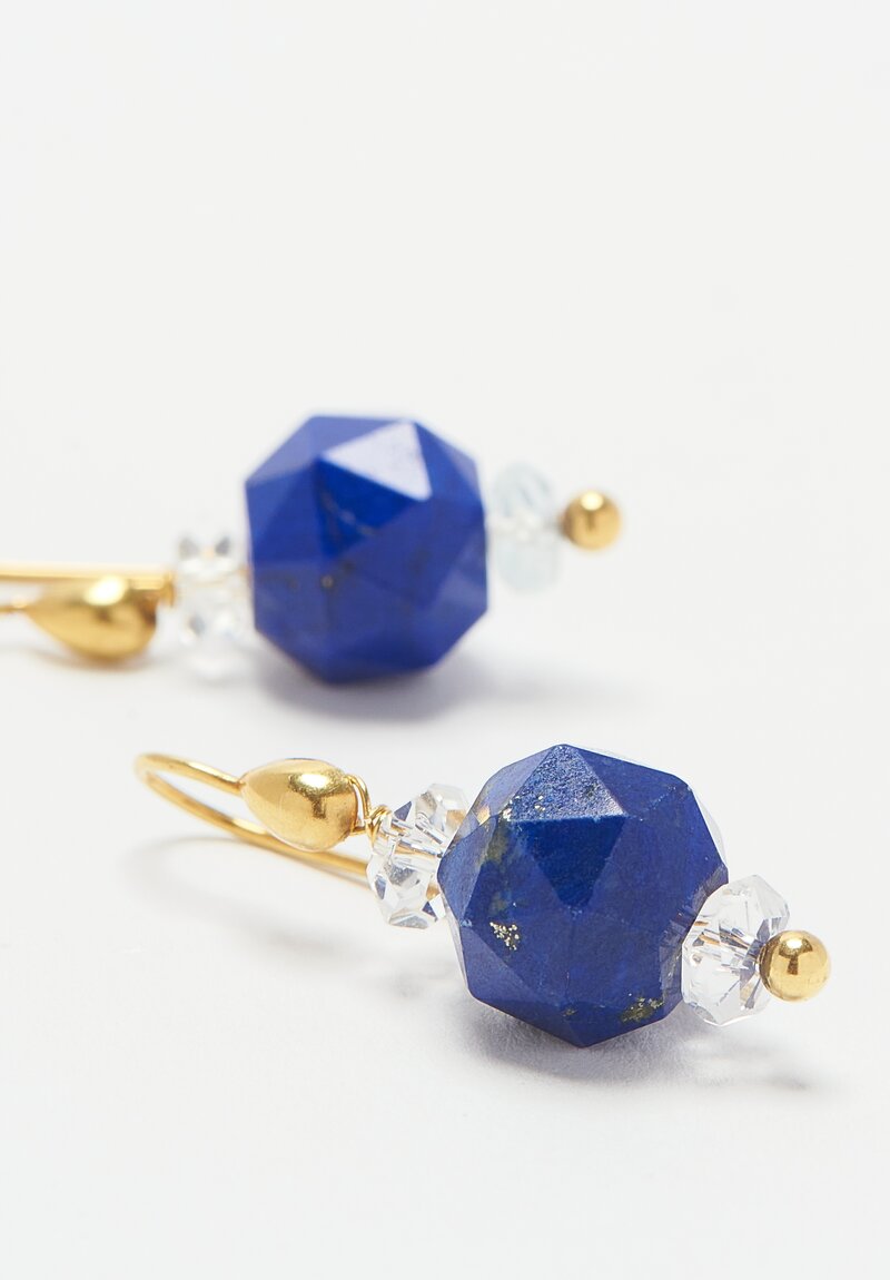 Greig Porter 18k, Lapis Lazuli and Quartz Earrings	