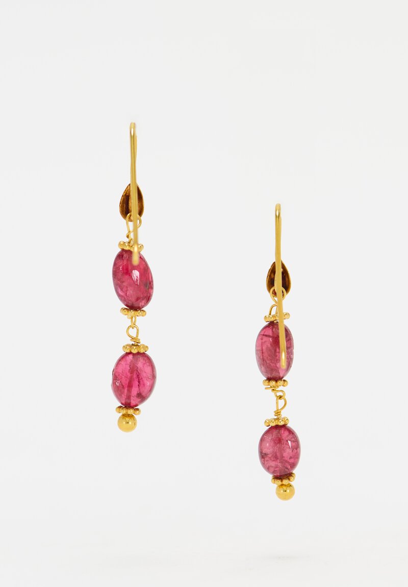 Greig Porter 18K Ruby Double Drop Earrings