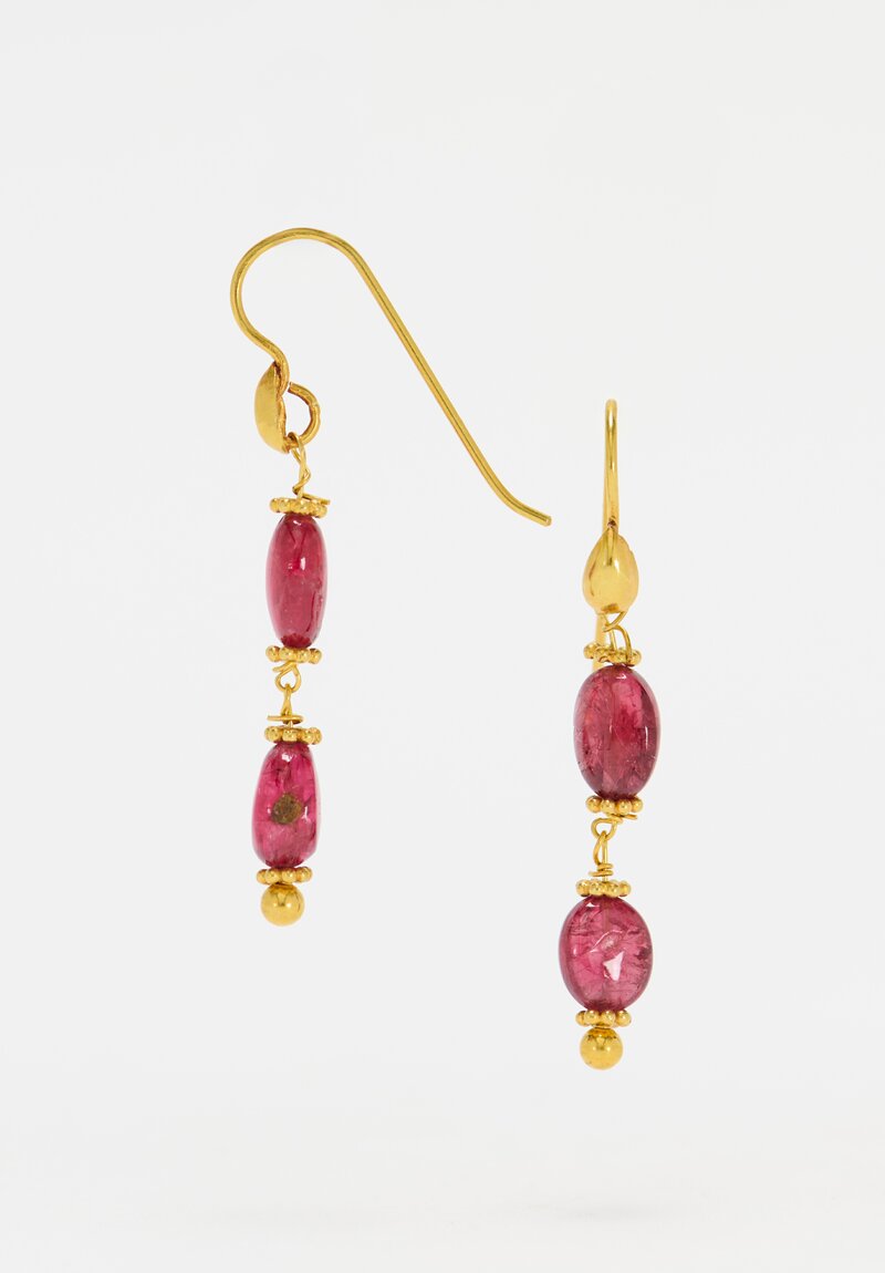 Greig Porter 18K Ruby Double Drop Earrings