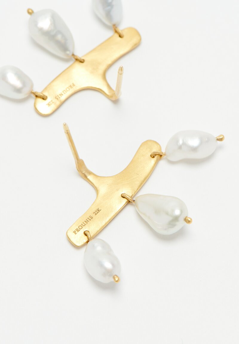 Prounis 22k, Keshi Pearl Syca Earrings	