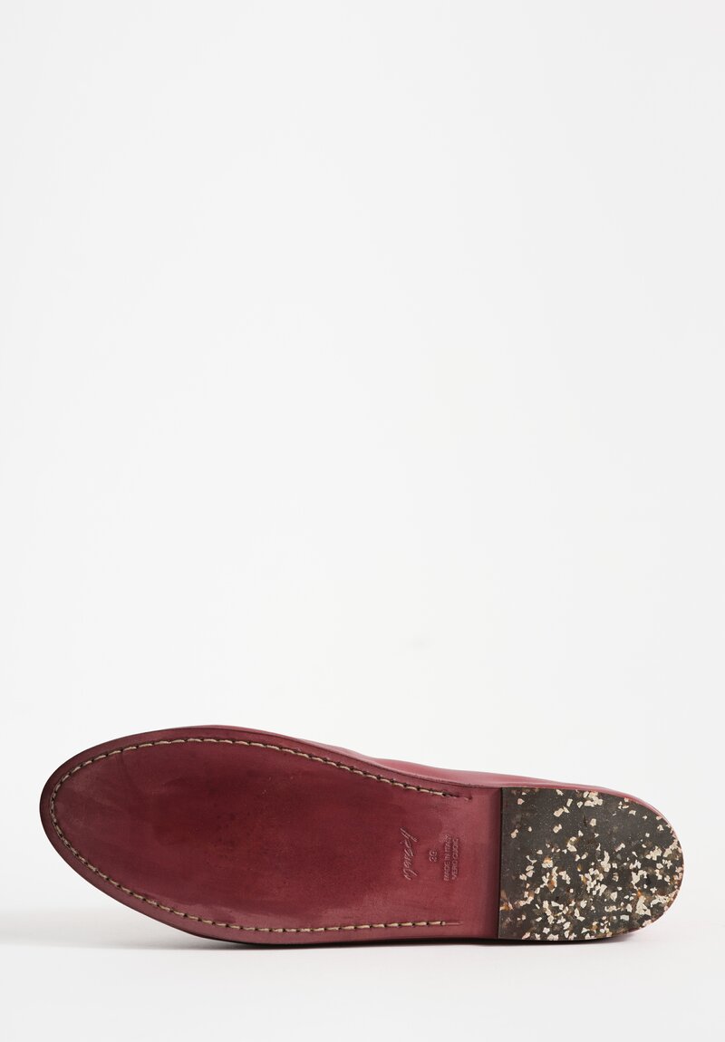 Marsell Leather Coltellaccio Ballerina Flat in Sangue Red