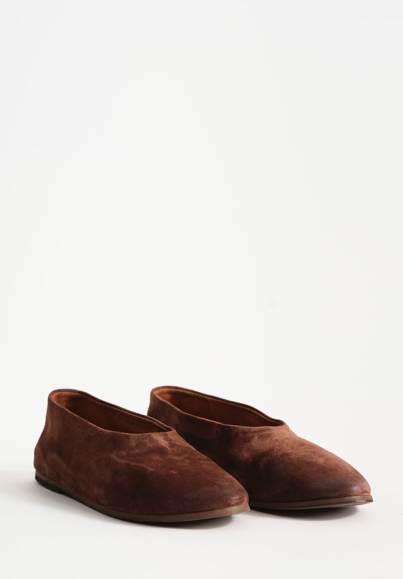 Marsell Leather Coltellaccio Ballerina Flat in Cioccolato Brown