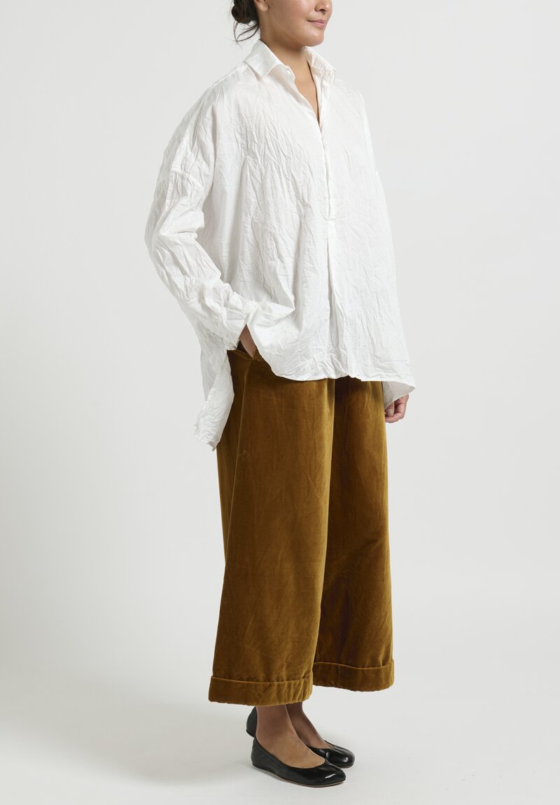 Daniela Gregis Crinkled Cotton ''More Jeroni'' Shirt in Bianco White	