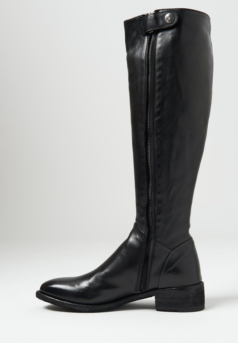 Officine Creative Knee High Seline Ignis T Boots in Nero Black | Santa ...