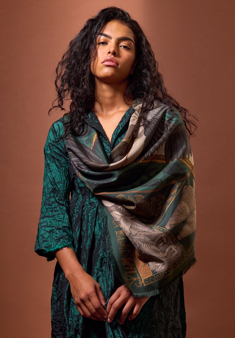 Daniela Gregis Silk ''Jeroni'' Abito Dress in Verde Green	