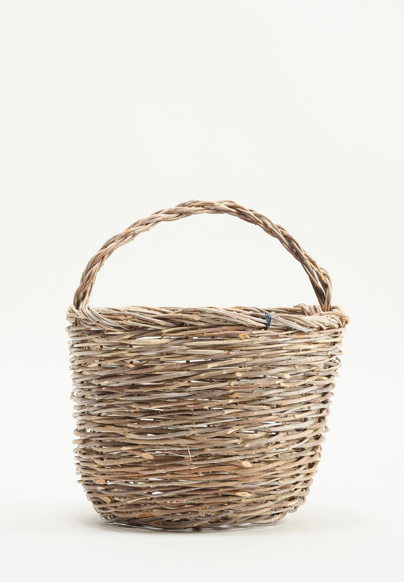 Daniela Gregis Handwoven Olive Branch Ortica Basket in Grey	
