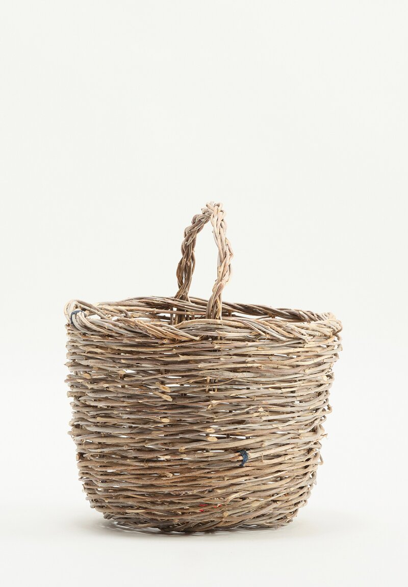 Daniela Gregis Handwoven Olive Branch Ortica Basket in Grey	