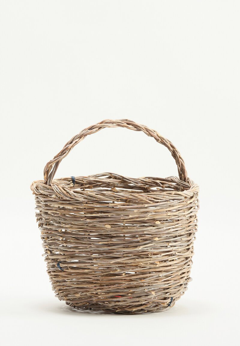 Daniela Gregis Handwoven Olive Branch Ortica Basket in Grey	