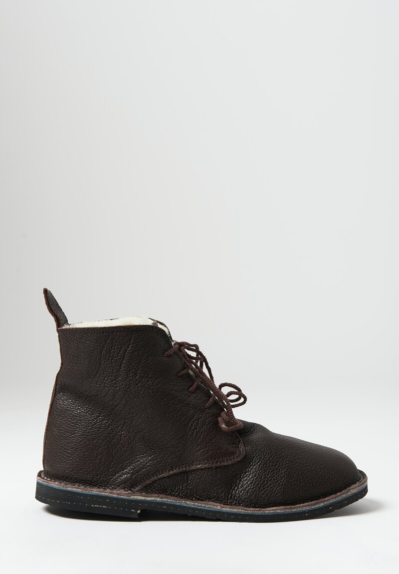 Daniela Gregis Fleece Lined Leather Polacchino High Ankle Boot	