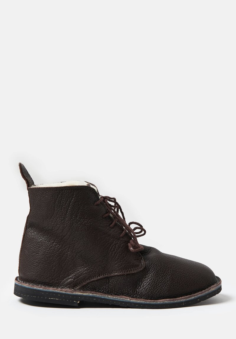 Daniela Gregis Fleece Lined Leather Polacchino High Ankle Boot	