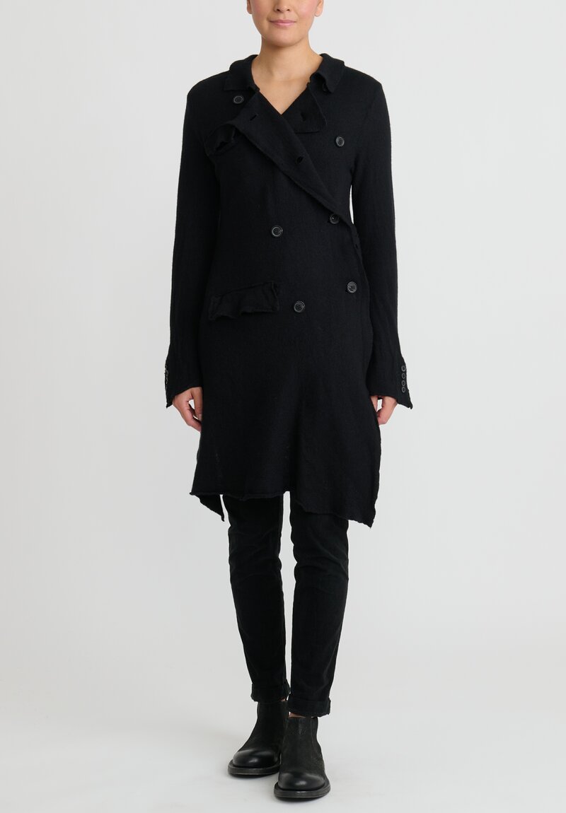 Rundholz Cashmere Asymmetrical Knit Jacket in Black	