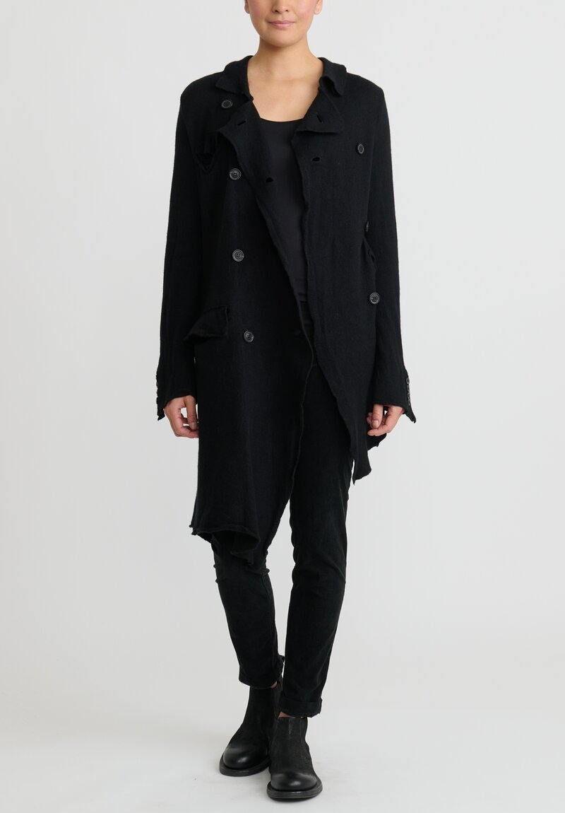 Rundholz Cashmere Asymmetrical Knit Jacket in Black	