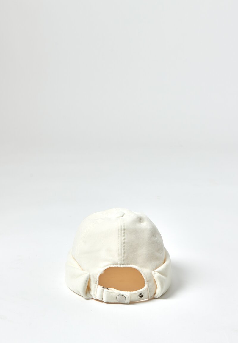 Jil Sander+ Cotton Velvet Dome Hat in Natural White	