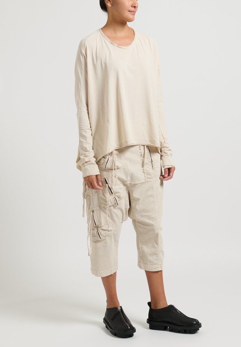 Rundholz DIP Wide Long Sleeve T-Shirt in Ivory White	