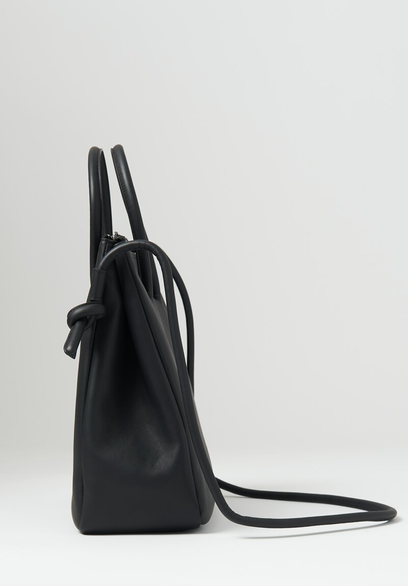 Marsell Leather Sacco Hand Bag Nero Black	