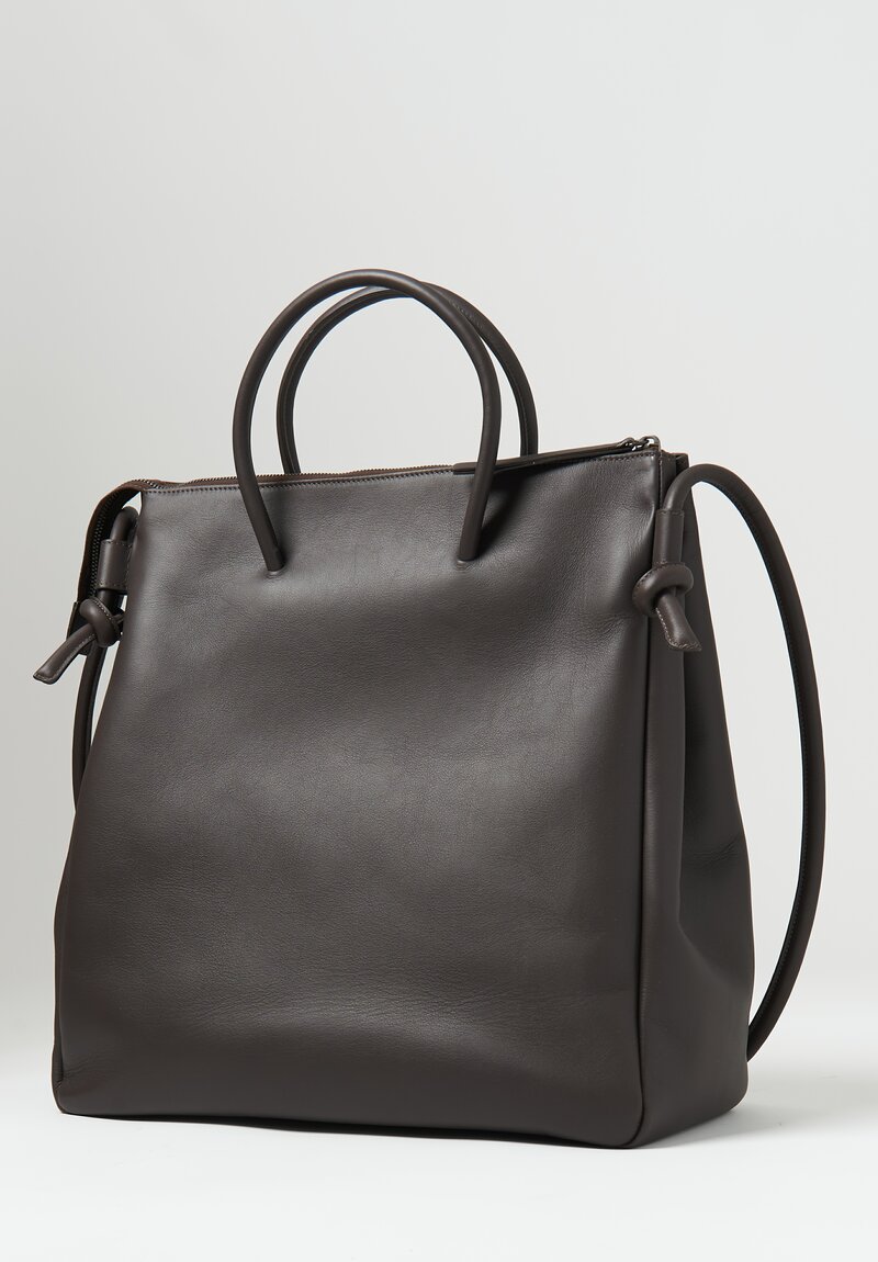 Marsell Leather Sacco Grande Handbag Moro Brown	
