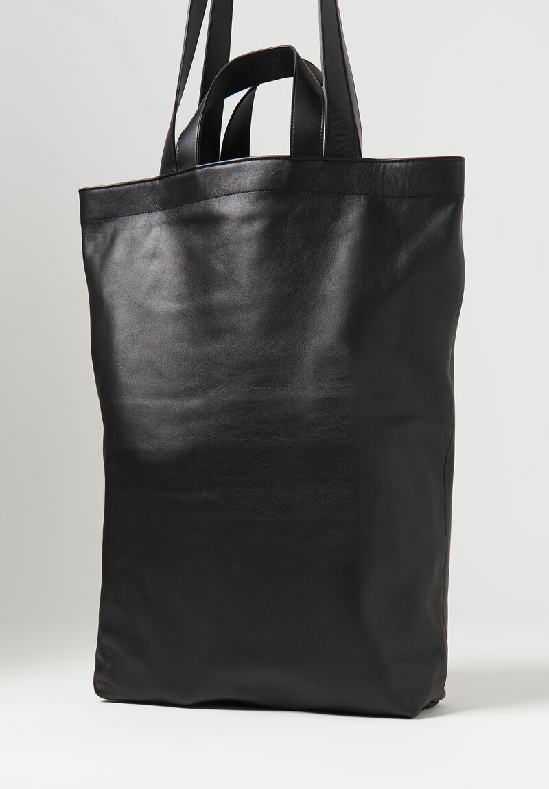 Marsell Leather Sporta Shopper Bag Nero Black	