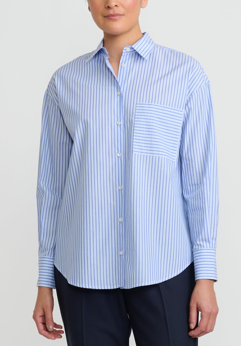 Antonelli Cotton ''Bollinger'' Shirt in Striped Blue	