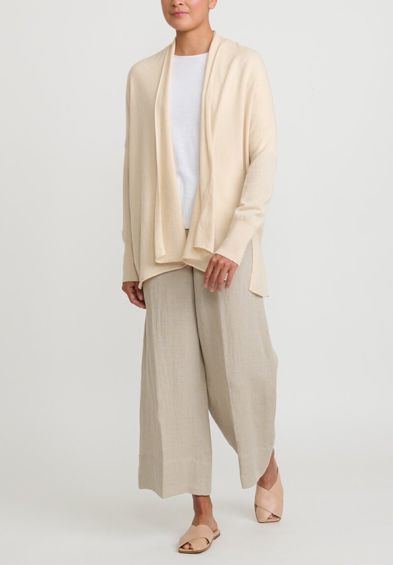 Antonelli Knitted Cashmere Wool Chutney Cardigan in Ivory White	