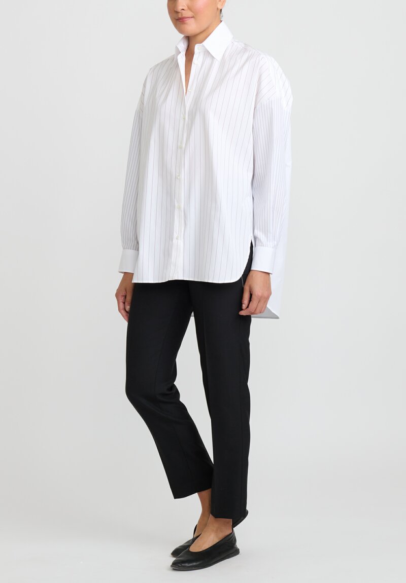 Antonelli Cotton Pinstripe ''Aperol'' Shirt in White, Blue and Red	