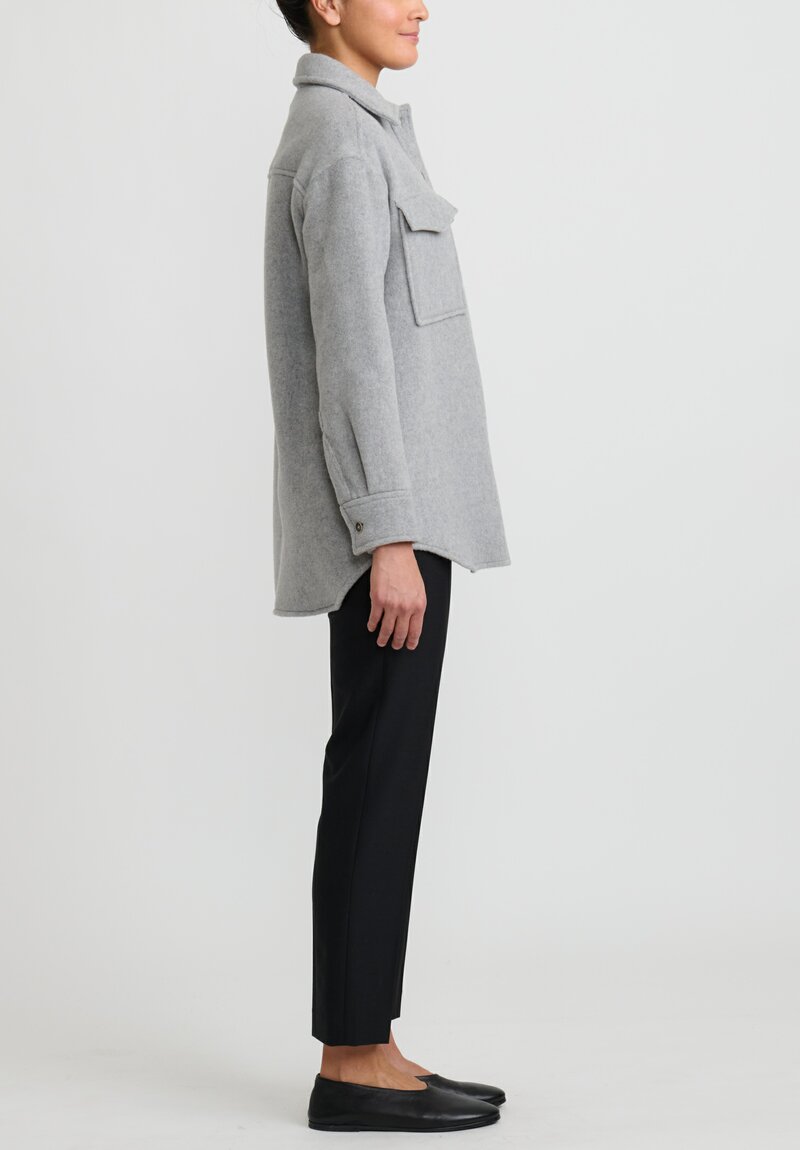Antonelli Wool ''Giro'' Shirt Jacket in Soft Grey	
