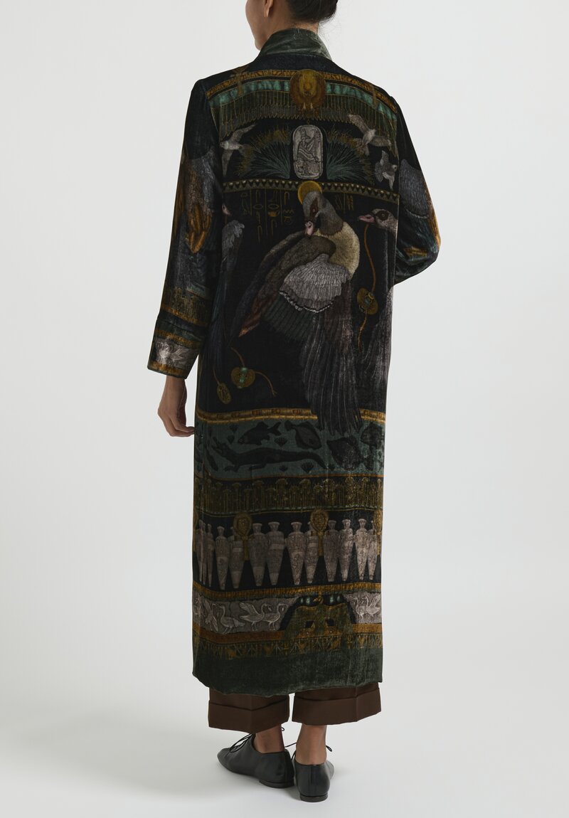 Sabina Savage Silk Velvet Heralds of Horus Long Jacket	